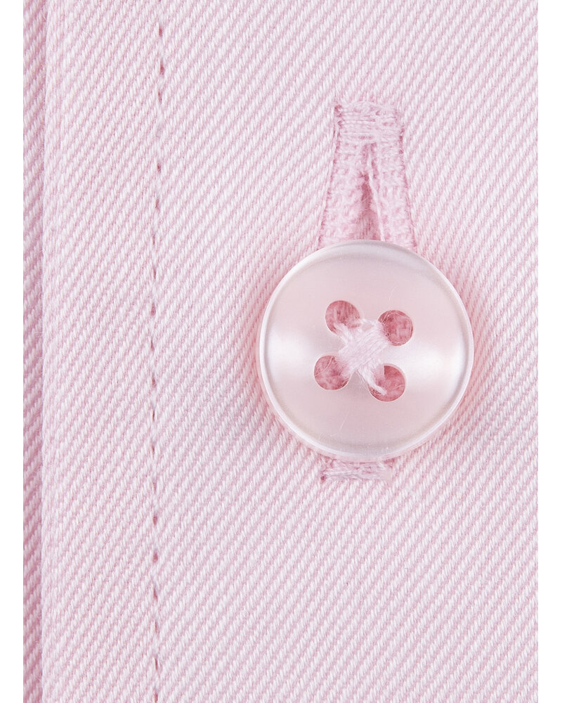 XOOS Chemise homme en Gabardine rose et col droit ouvert (Double Retors)