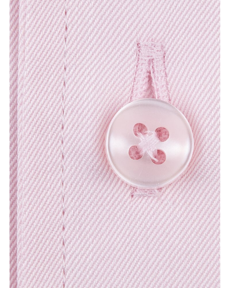 XOOS Men’s pink gabardeen shirt with open straight collar (Double Twisted)
