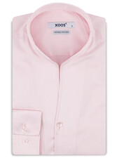 XOOS Chemise homme en Gabardine rose et col droit ouvert (Double Retors)