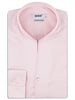 XOOS Men’s pink gabardeen shirt with open straight collar (Double Twisted)