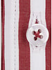 XOOS Men’s red striped shirt with open straight collar (Double Twisted)