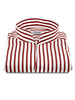 XOOS Chemise homme à rayures rouges et col droit ouvert (Double Retors)