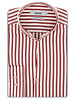 XOOS Chemise homme à rayures rouges et col droit ouvert (Double Retors)