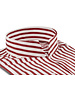 XOOS Chemise homme à rayures rouges et col droit ouvert (Double Retors)