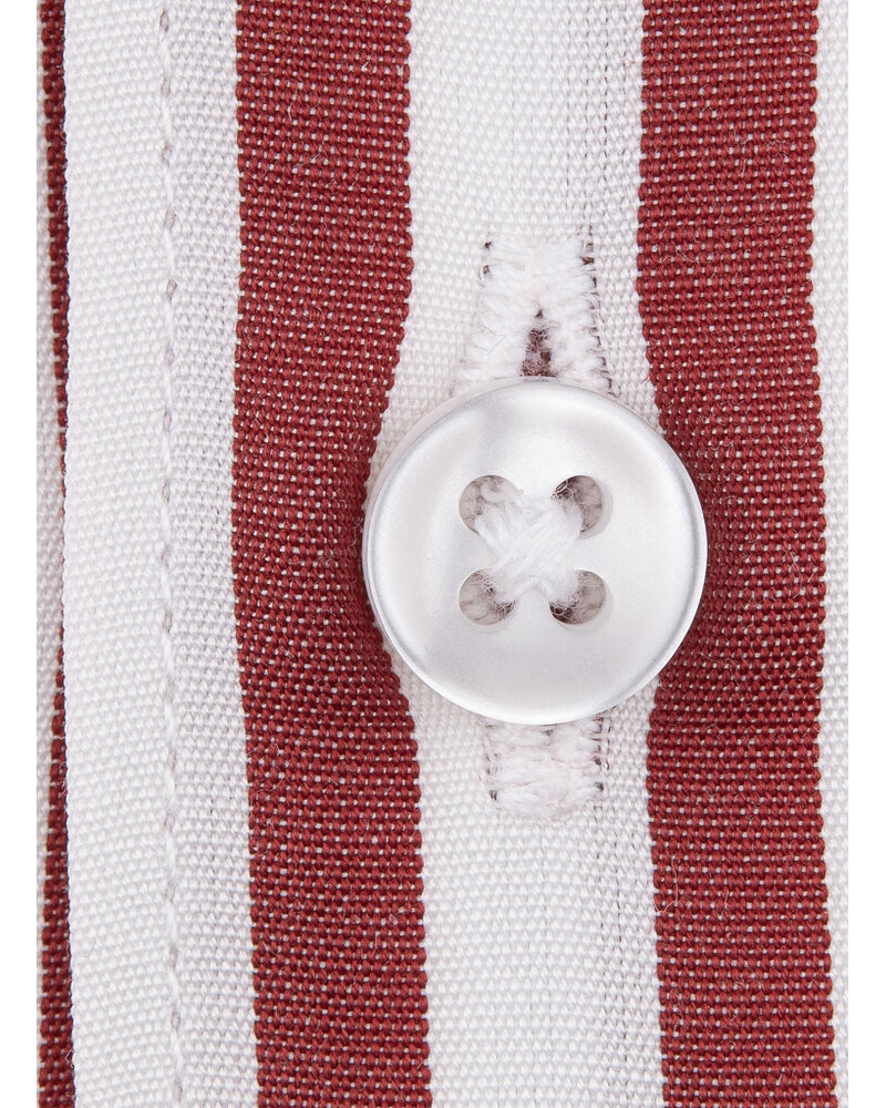 XOOS Chemise homme à rayures rouges (Double Retors)