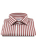 XOOS Chemise homme à rayures rouges (Double Retors)