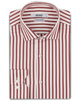 XOOS Chemise homme à rayures rouges (Double Retors)