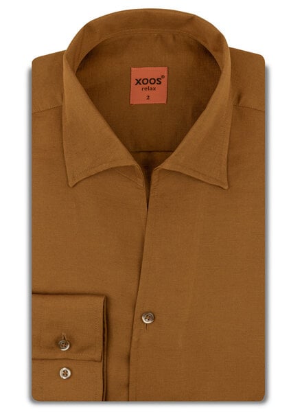 XOOS Chemise homme rouille à col souple