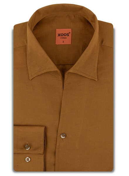 XOOS Men’s rust-colored shirt with soft collar