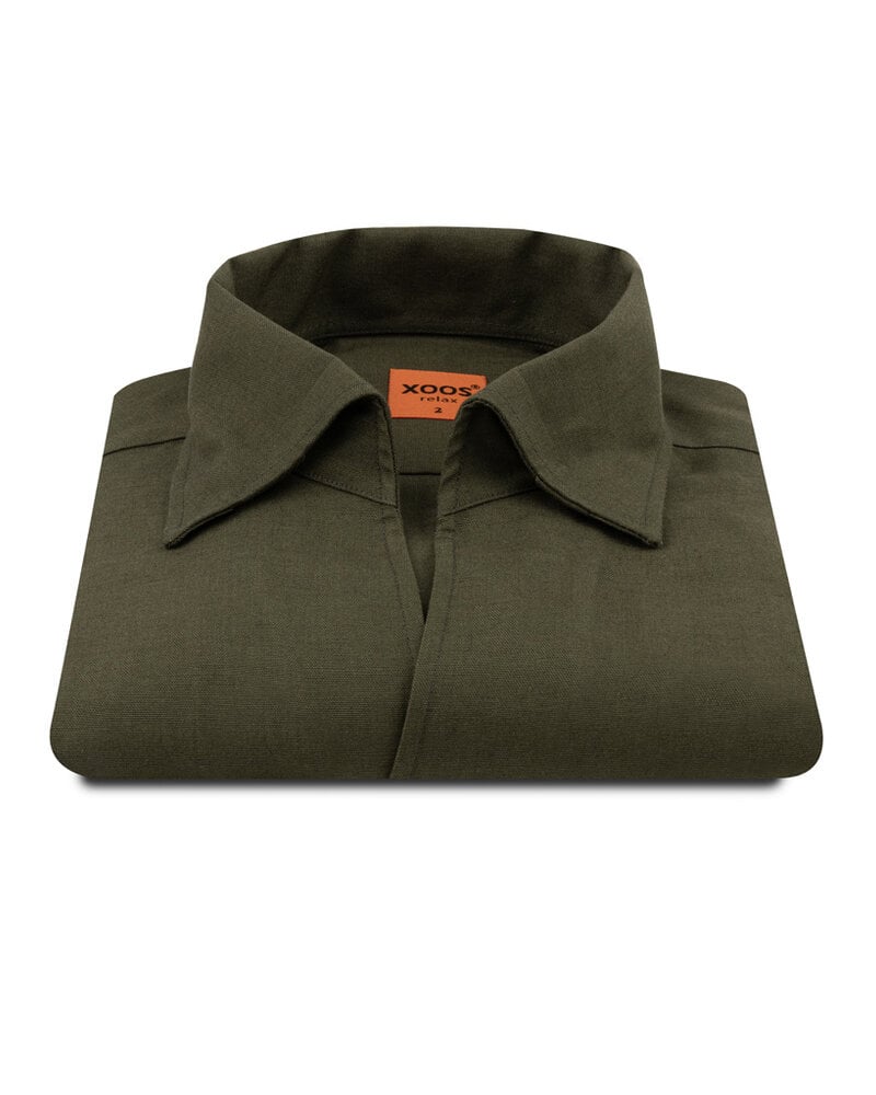 XOOS Men’s khaki shirt with soft collar