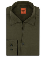 XOOS Chemise homme vert kaki à col souple