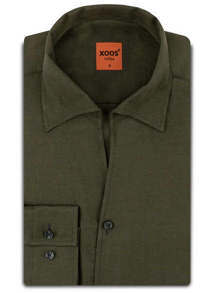 XOOS Men’s khaki shirt with soft collar