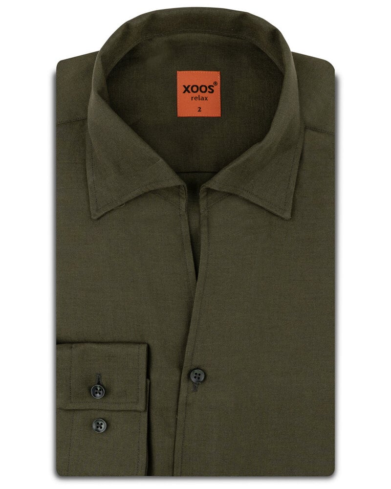 XOOS Men’s khaki shirt with soft collar