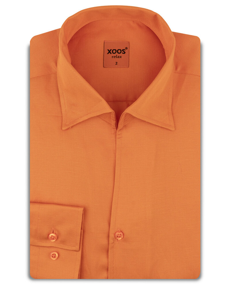 XOOS Chemise homme orange à col souple