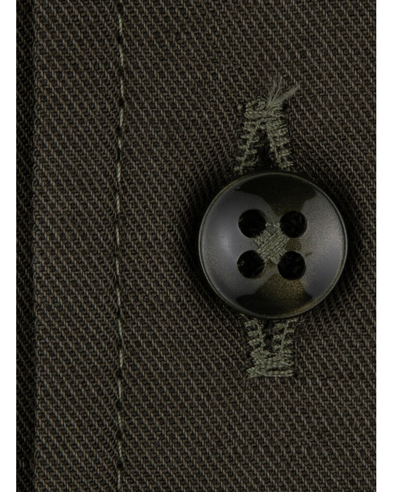 XOOS Men’s khaki green shirt with an open straight collar
