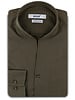 XOOS Chemise homme vert kaki et col droit ouvert
