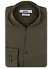 XOOS Men’s khaki green shirt with an open straight collar