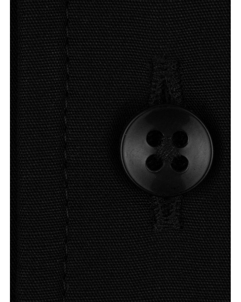 XOOS Chemise homme en popeline noire et col droit ouvert (Double Retors)