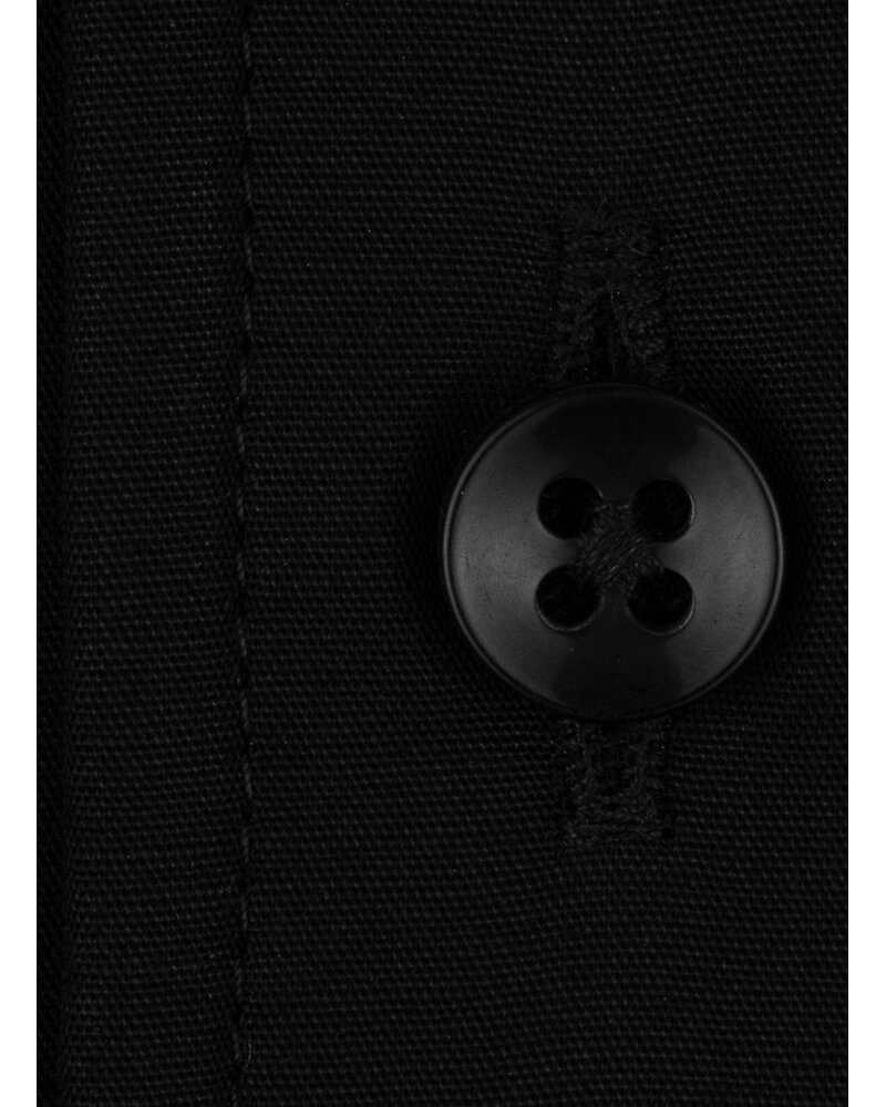 XOOS Men’s black poplin shirt with an open straight collar (Double Twisted)