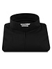 XOOS Men’s black poplin shirt with an open straight collar (Double Twisted)