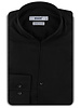 XOOS Men’s black poplin shirt with an open straight collar (Double Twisted)