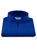 XOOS Men’s electric blue poplin shirt with an open straight collar (Double Twisted)