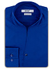 XOOS Men’s electric blue poplin shirt with an open straight collar (Double Twisted)