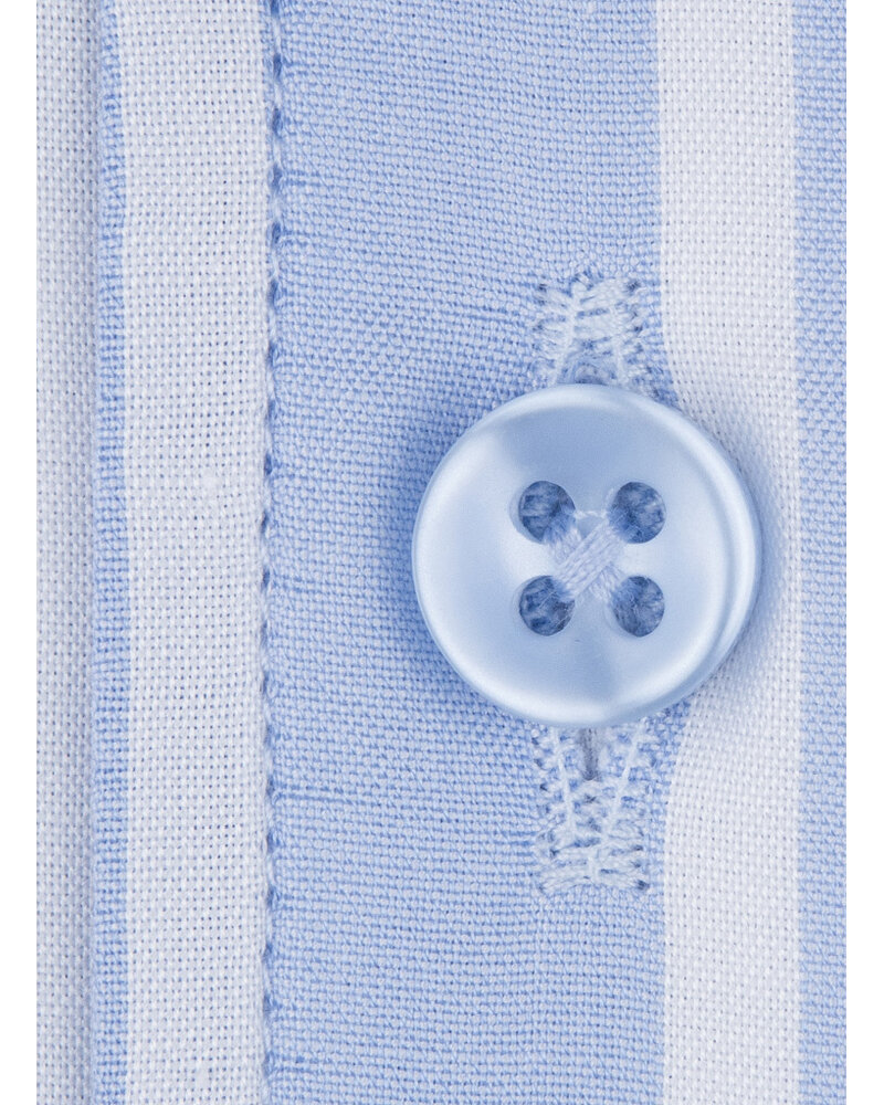 XOOS Men’s sky blue striped shirt with an open straight collar (Double Twisted)