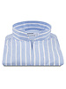 XOOS Men’s sky blue striped shirt with an open straight collar (Double Twisted)