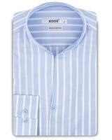 XOOS Chemise homme ciel à rayures et col droit ouvert (Double Retors)