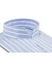 XOOS Men’s sky blue striped shirt with an open straight collar (Double Twisted)
