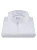 XOOS Chemise homme blanche à fines rayures navy et col droit ouvert