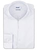 XOOS Chemise homme blanche à fines rayures navy et col droit ouvert