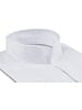 XOOS Chemise homme blanche à fines rayures navy et col droit ouvert