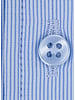 XOOS Chemise homme bleue à fines rayures bleues et col droit ouvert