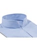 XOOS Chemise homme bleue à fines rayures bleues et col droit ouvert