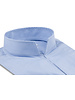 XOOS Men’s blue shirt with fine blue stripes and an open straight collar