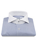 XOOS Men’s sky blue financial stripe shirt with a Full Spread collar