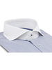 XOOS Men’s sky blue financial stripe shirt with a Full Spread collar