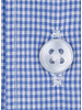 XOOS Men’s sky blue vichy checkered shirt with a Full Spread collar