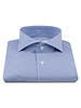 XOOS Men’s sky blue vichy checkered shirt with a Full Spread collar