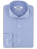 XOOS Men’s sky blue vichy checkered shirt with a Full Spread collar