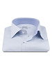XOOS Men’s white cotton woven shirt with sky blue checks and chambray lining (Double Twisted)