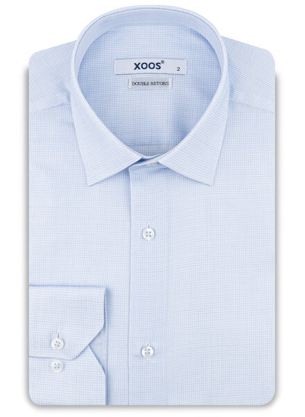 XOOS Men’s sky blue cotton woven shirt with chambray lining