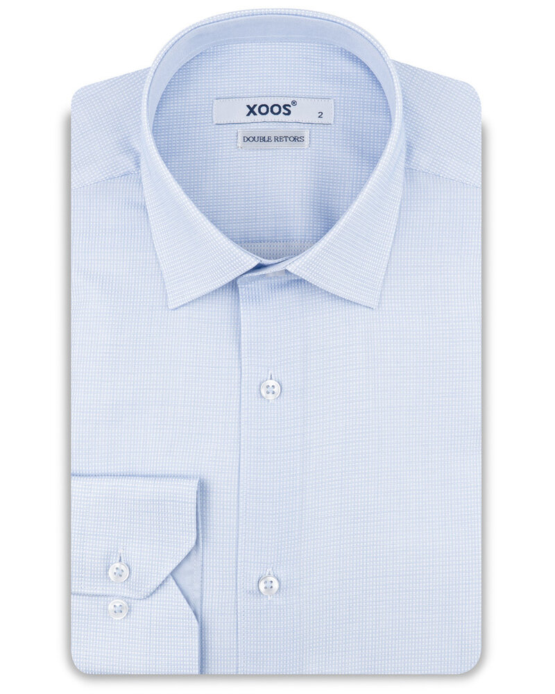 XOOS Men’s sky blue cotton woven shirt with chambray lining