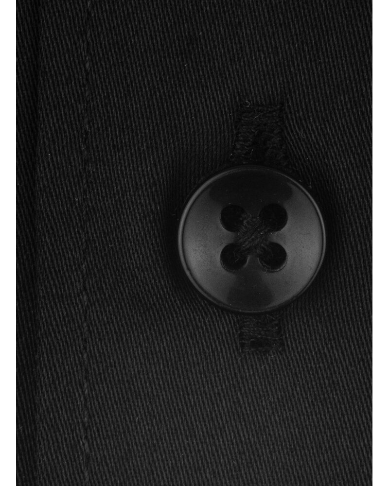 XOOS Men’s black cotton satin shirt with a cutaway collar