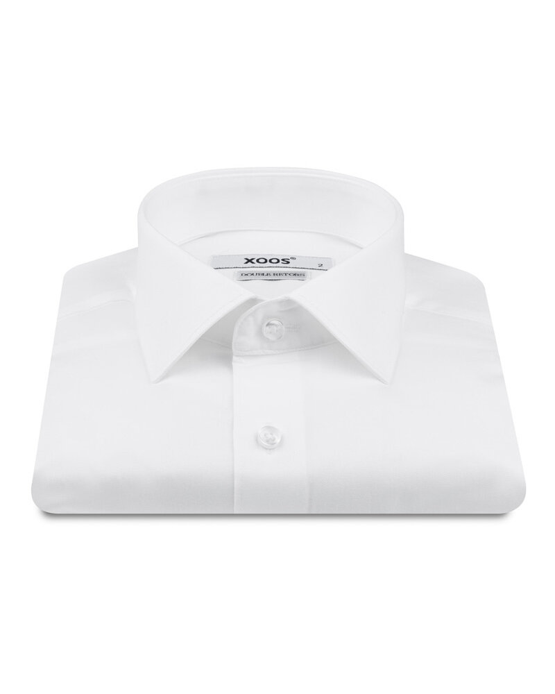 XOOS Chemise homme blanche enTwill et col Français