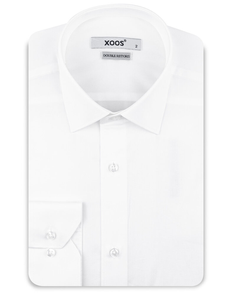 XOOS Chemise homme blanche enTwill et col Français