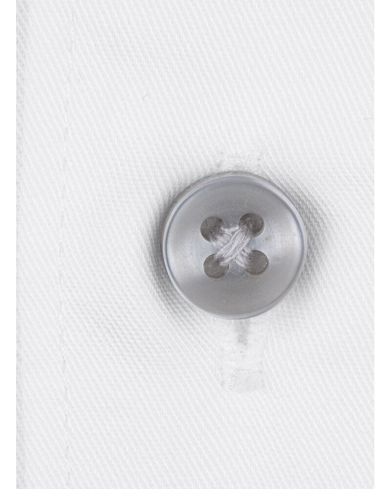 XOOS Men’s white shirt with grey houndstooth lining and matching multicolored buttons (Double Twisted)