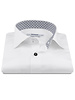 XOOS Men’s white shirt with grey houndstooth lining and matching multicolored buttons (Double Twisted)